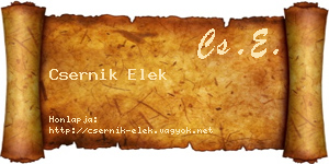 Csernik Elek névjegykártya