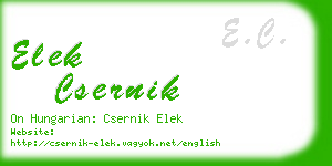 elek csernik business card